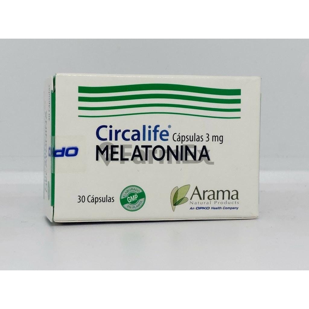 Melatonina Circalife 3 mg x 30 cápsulas Farmex-Fonasa-Persistente